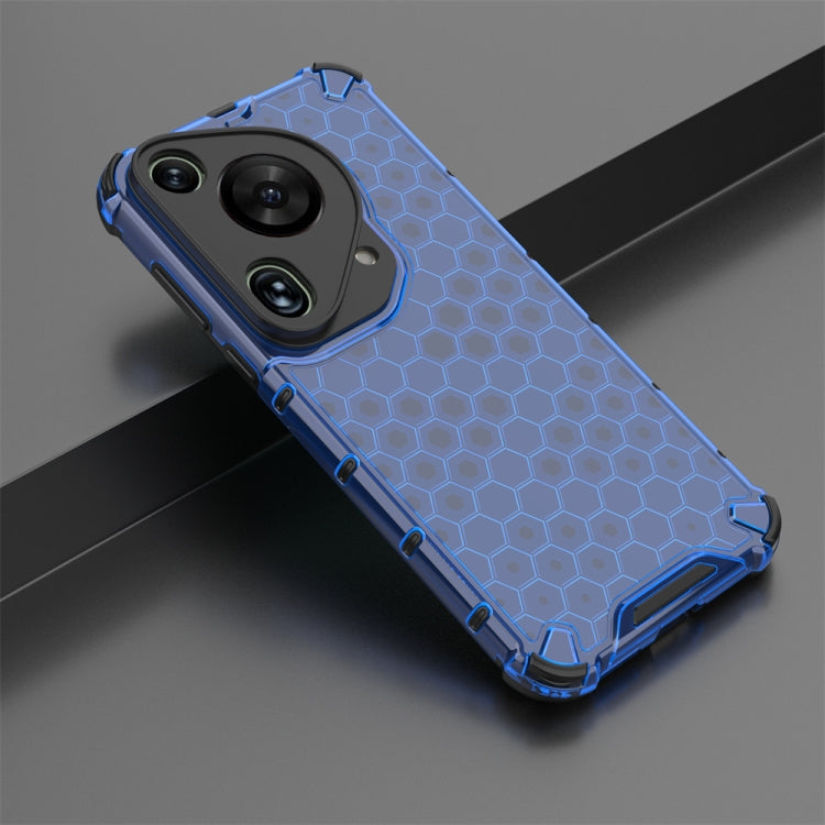 For Huawei Pura 70 Ultra Shockproof Honeycomb Phone Case(Blue)