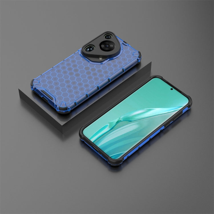 For Huawei Pura 70 Ultra Shockproof Honeycomb Phone Case(Blue)