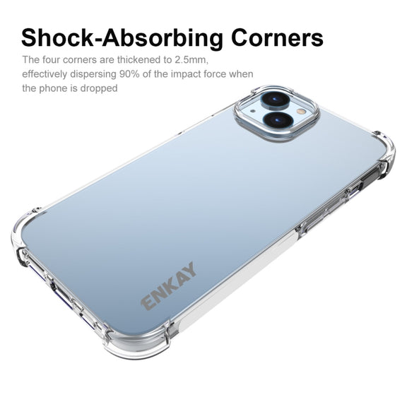 For iPhone 15 ENKAY Hat-Prince Transparent TPU Shockproof Phone Case