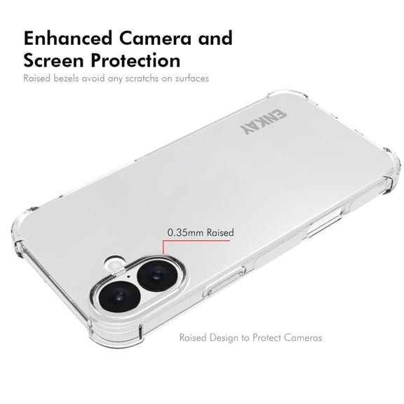 For iPhone 16 ENKAY Hat-Prince Transparent TPU Shockproof Phone Case