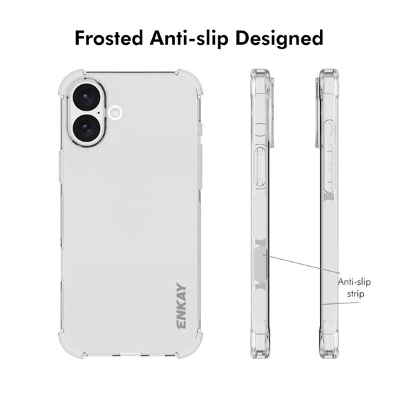 For iPhone 16 ENKAY Hat-Prince Transparent TPU Shockproof Phone Case