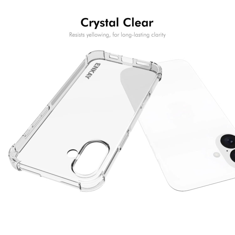For iPhone 16 Plus ENKAY Hat-Prince Transparent TPU Shockproof Phone Case