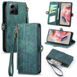 For Xiaomi Redmi Note 12 4G Geometric Zipper Wallet Side Buckle Leather Phone Case(Green) - Xiaomi Cases by PMC TechLife | Online Shopping South Africa | PMC TechLife | Buy Now Pay Later Mobicred
