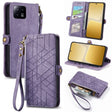 For Xiaomi 13 Geometric Zipper Wallet Side Buckle Leather Phone Case(Purple) - 13 Cases by PMC TechLife | Online Shopping South Africa | PMC TechLife | Buy Now Pay Later Mobicred
