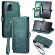 For Xiaomi 13 Lite Geometric Zipper Wallet Side Buckle Leather Phone Case(Green) - free shipping - PMC TechLife - Order now!