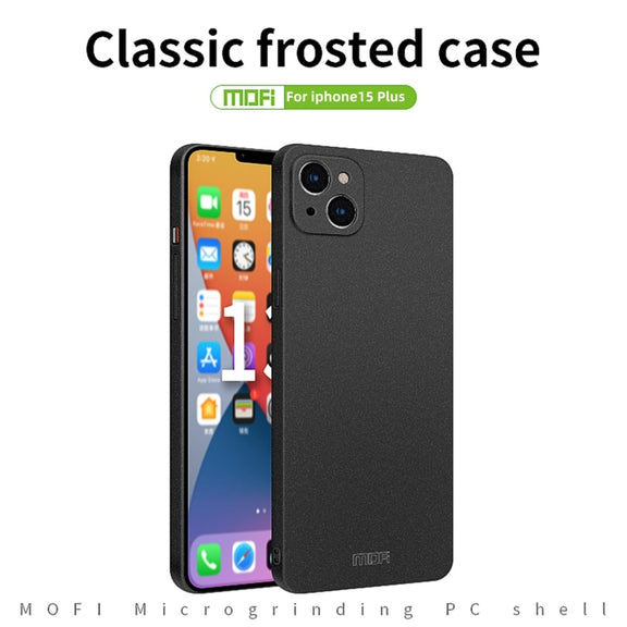 For iPhone 15 Plus  MOFI Fandun Series Frosted PC Ultra-thin All-inclusive Phone Case(Black)