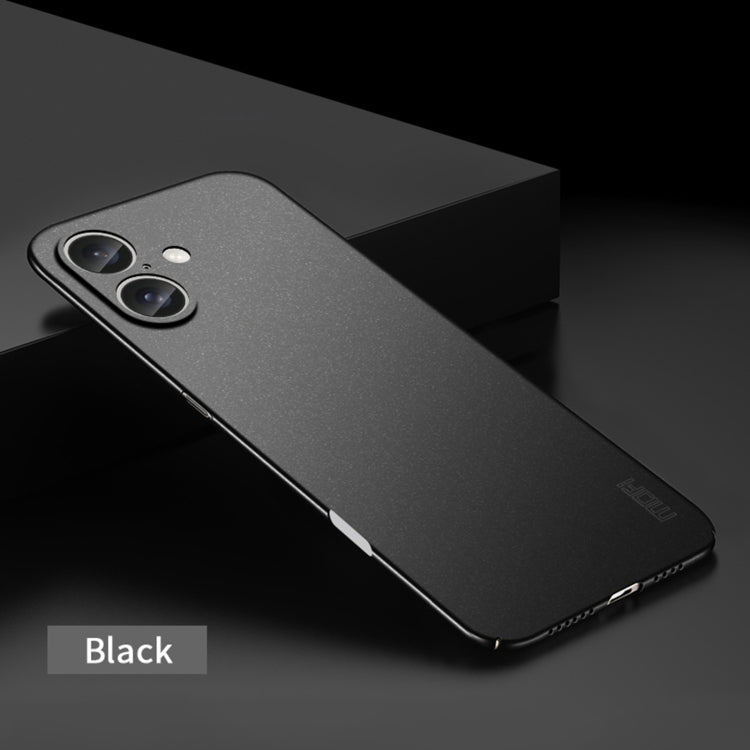 For iPhone 16 Plus MOFI Fandun Series Frosted PC Ultra-thin All-inclusive Phone Case(Black)