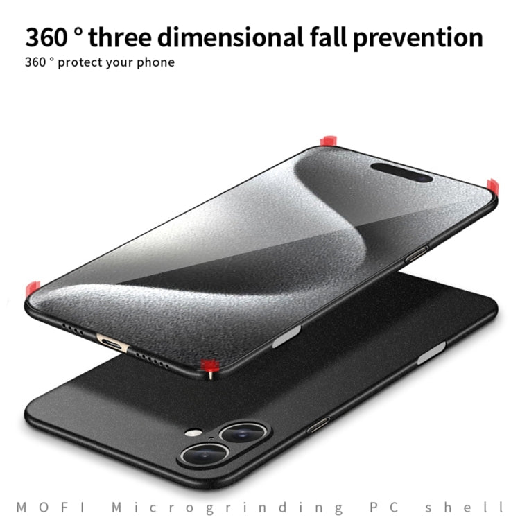 For iPhone 16 Plus MOFI Fandun Series Frosted PC Ultra-thin All-inclusive Phone Case(Blue)