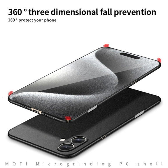 For iPhone 16 Plus MOFI Fandun Series Frosted PC Ultra-thin All-inclusive Phone Case(Blue)