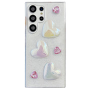 For Samsung Galaxy S22 Ultra 5G Love Epoxy TPU Protective Case(Pink)