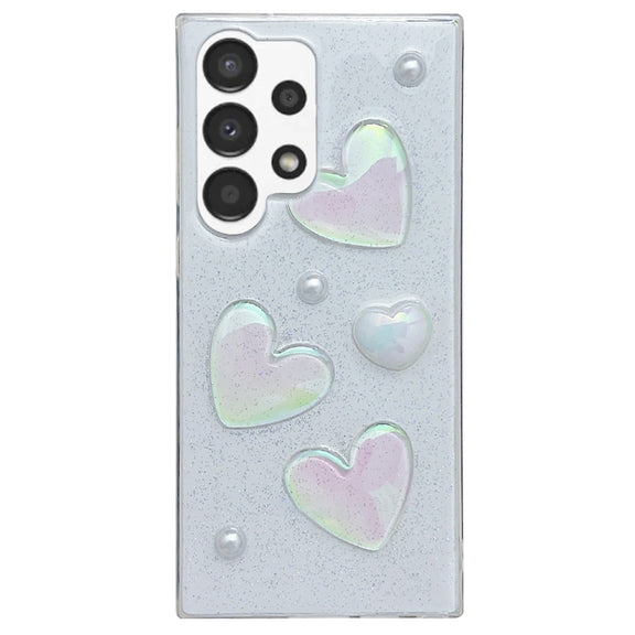 For Samsung Galaxy S25 Ultra 5G Love Epoxy TPU Protective Case(Transparent)