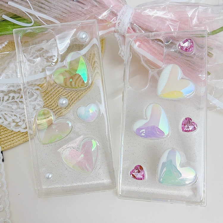 For Samsung Galaxy S22 Ultra 5G Love Epoxy TPU Protective Case(Transparent)