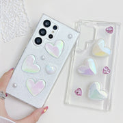 For Samsung Galaxy S22 Ultra 5G Love Epoxy TPU Protective Case(Transparent)