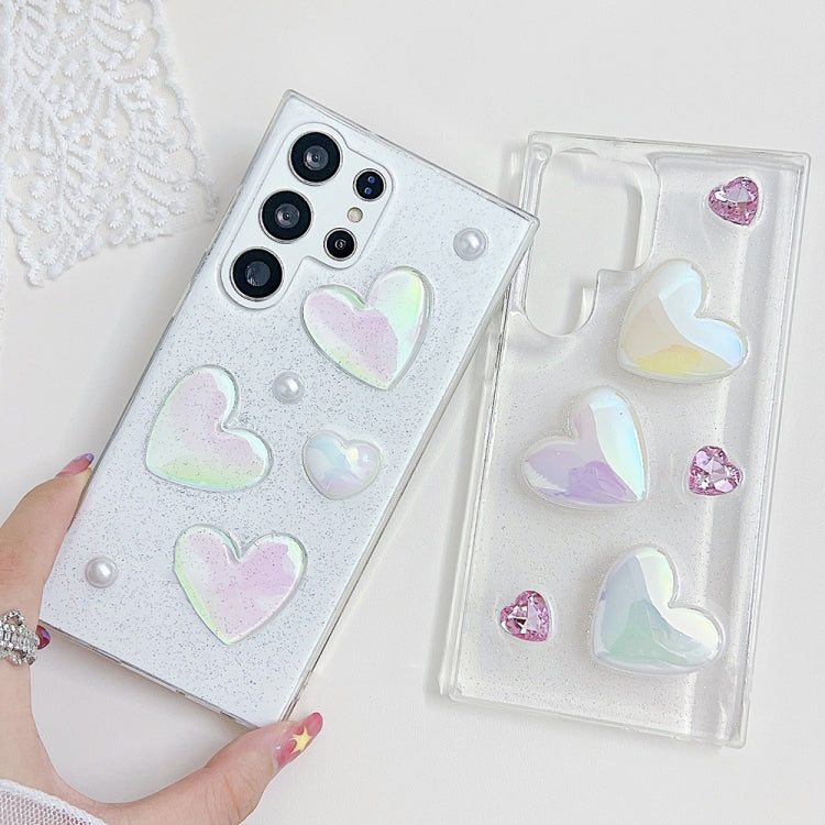 For Samsung Galaxy S22 Ultra 5G Love Epoxy TPU Protective Case(Transparent)