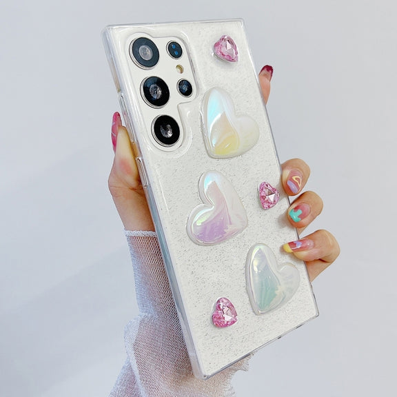 For Samsung Galaxy S25 Ultra 5G Love Epoxy TPU Protective Case(Transparent)