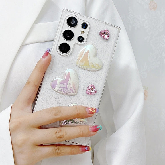For Samsung Galaxy S23 5G Love Epoxy TPU Protective Case(Pink)