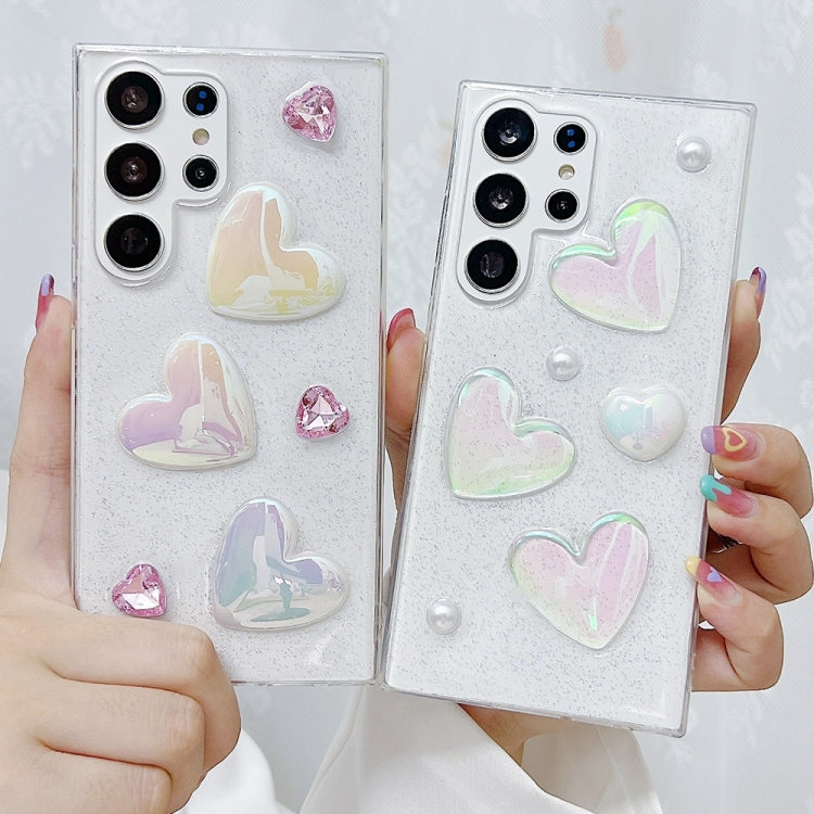 For Samsung Galaxy S25 Ultra 5G Love Epoxy TPU Protective Case(Pink)