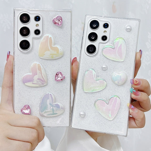 For Samsung Galaxy S25 Ultra 5G Love Epoxy TPU Protective Case(Pink)