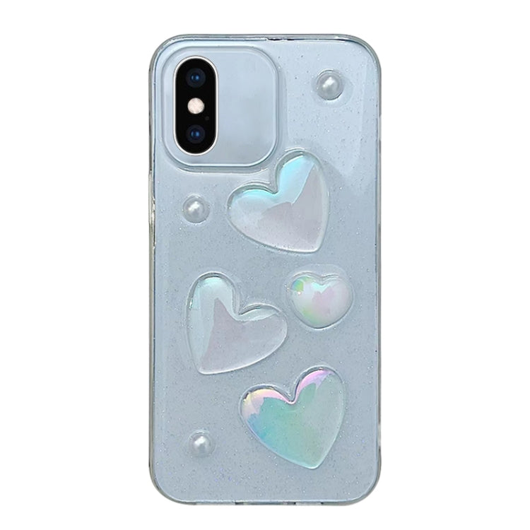 For iPhone X Max Love Epoxy TPU Phone Case(Transparent)