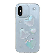 For iPhone X Max Love Epoxy TPU Phone Case(Transparent)
