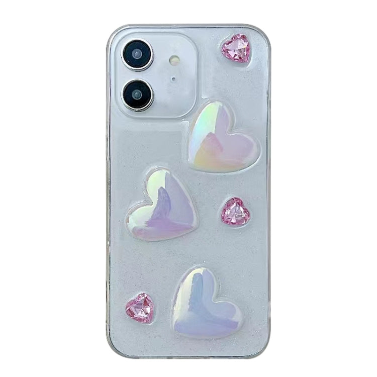 For iPhone 12 Love Epoxy TPU Phone Case(Pink)