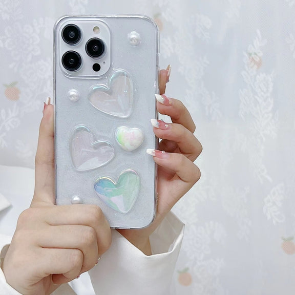 For iPhone 13 Pro Max Love Epoxy TPU Phone Case(Pink)