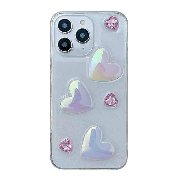 For iPhone 14 Pro Max Love Epoxy TPU Phone Case(Pink)