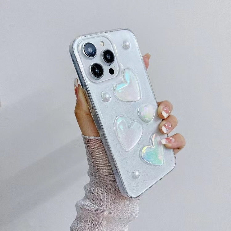 For iPhone 16 Pro Love Epoxy TPU Phone Case(Transparent)