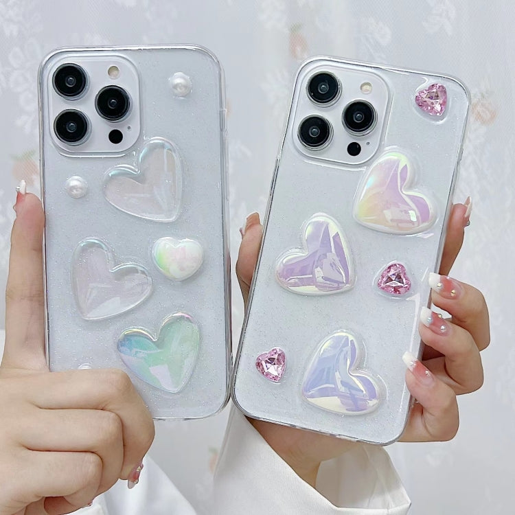 For iPhone 16 Plus Love Epoxy TPU Phone Case(Transparent)