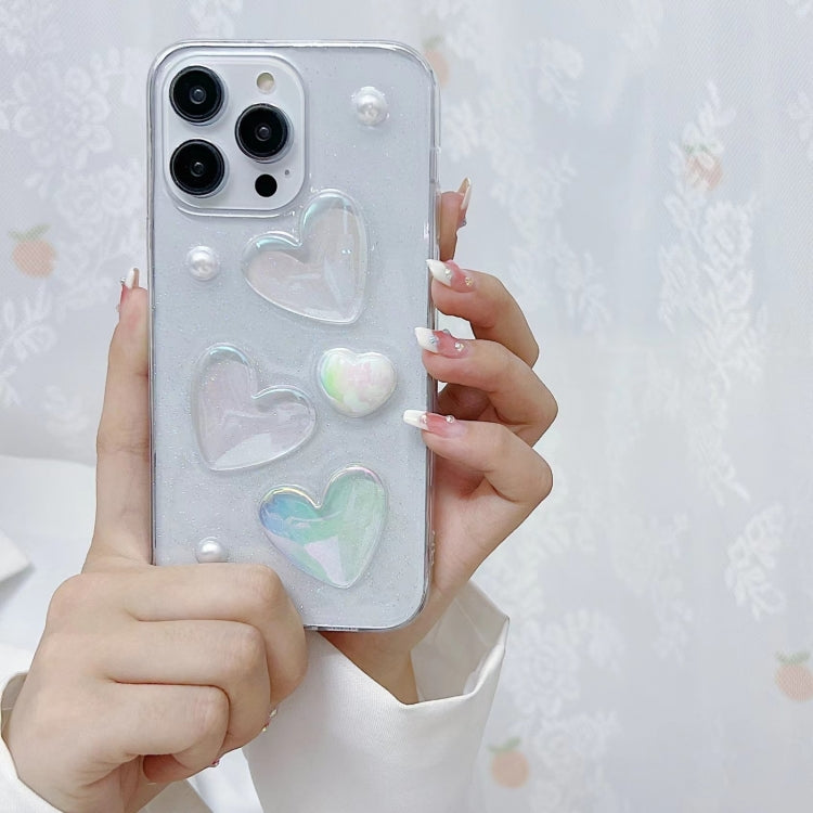 For iPhone 16 Plus Love Epoxy TPU Phone Case(Transparent)