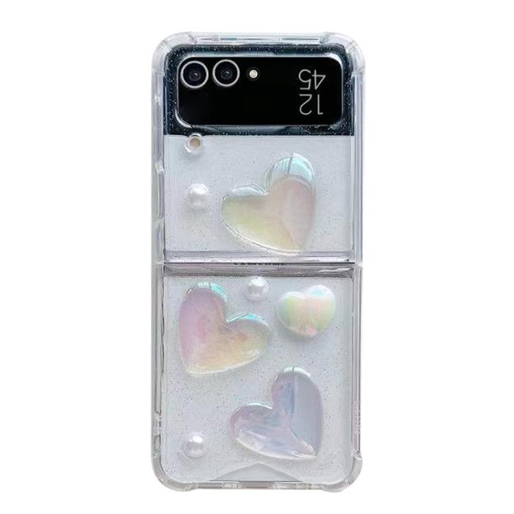 For Samsung Galaxy Z Flip3 Love Epoxy TPU Phone Case(Transparent)