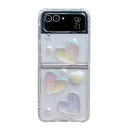For Samsung Galaxy Z Flip3 Love Epoxy TPU Phone Case(Transparent)