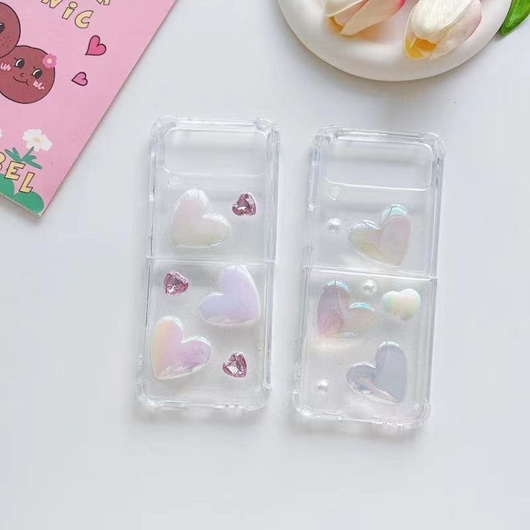 For Samsung Galaxy Z Flip5 Love Epoxy TPU Phone Case(Pink)