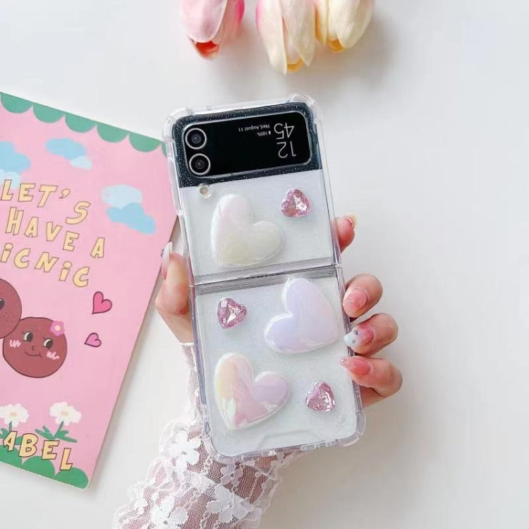 For Samsung Galaxy Z Flip5 Love Epoxy TPU Phone Case(Pink)