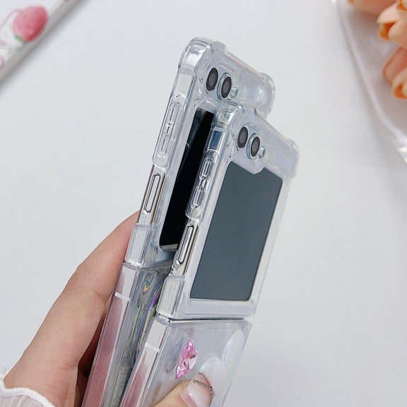 For Samsung Galaxy Z Flip4 Love Epoxy TPU Phone Case(Transparent)
