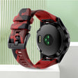 For Garmin Forerunner 965 22mm Camouflage Silicone Watch Band(Camouflage Red) - Watch Bands by PMC TechLife | Online Shopping South Africa | PMC TechLife
