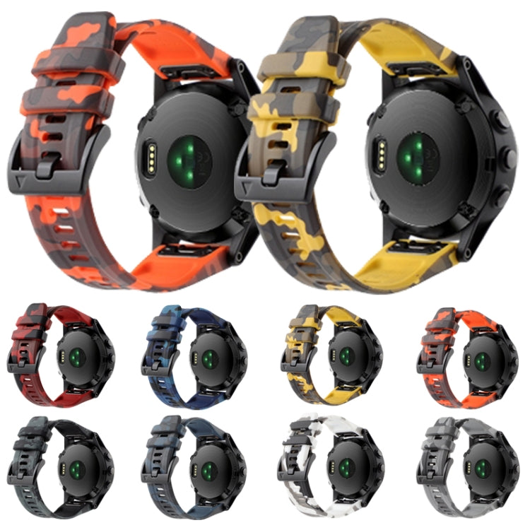 For Garmin Approach S62 22mm Camouflage Silicone Watch Band(Camouflage Black)