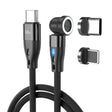 ENKAY PD60W Type-C to Type-C / 8 Pin Magnetic 540 Degrees Rotating Fast Charging Cable, Length:1m(Black) - free shipping - PMC TechLife - Order now!