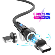 ENKAY PD60W Type-C to Type-C / 8 Pin Magnetic 540 Degrees Rotating Fast Charging Cable, Length:2m(Black)