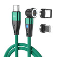 ENKAY PD60W Type-C to Type-C / 8 Pin Magnetic 540 Degrees Rotating Fast Charging Cable, Length:2m(Green) - Charging Cable & Head by ENKAY | Online Shopping South Africa | PMC TechLife | Buy Now Pay Later Mobicred