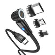 ENKAY PD60W Type-C to Type-C / 8 Pin / Micro USB Magnetic 540 Degrees Rotating Fast Charging Cable, Length:2m(Black) - free shipping - PMC TechLife - Order now!