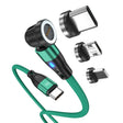 ENKAY PD60W Type-C to Type-C / 8 Pin / Micro USB Magnetic 540 Degrees Rotating Fast Charging Cable, Length:2m(Green) - Charging Cable & Head by ENKAY | Online Shopping South Africa | PMC TechLife | Buy Now Pay Later Mobicred