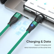 ENKAY PD60W Type-C to Type-C / 8 Pin / Micro USB Magnetic 540 Degrees Rotating Fast Charging Cable, Length:2m(Red)