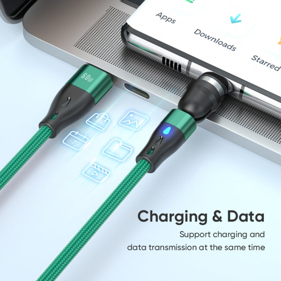 ENKAY PD60W Type-C to Type-C / 8 Pin / Micro USB Magnetic 540 Degrees Rotating Fast Charging Cable, Length:2m(Red)