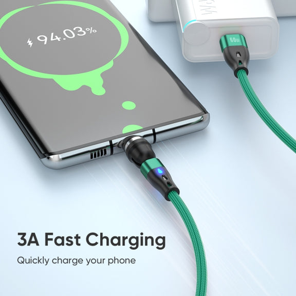 ENKAY PD60W Type-C to Type-C / 8 Pin / Micro USB Magnetic 540 Degrees Rotating Fast Charging Cable, Length:2m(Red)