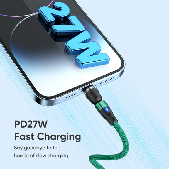 ENKAY PD60W Type-C to Type-C / 8 Pin / Micro USB Magnetic 540 Degrees Rotating Fast Charging Cable, Length:2m(Red)