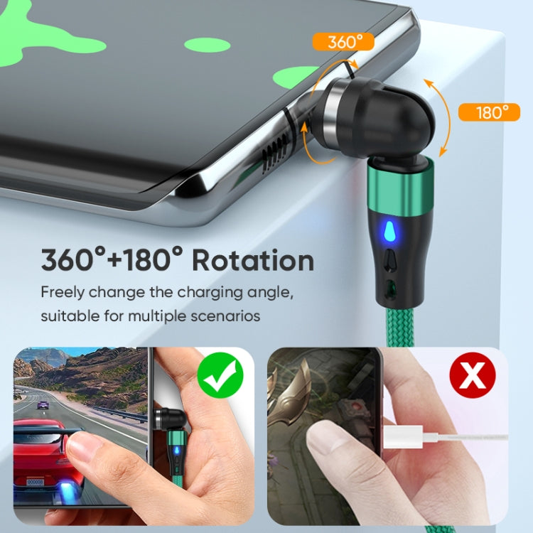 ENKAY PD60W Type-C to Type-C / 8 Pin / Micro USB Magnetic 540 Degrees Rotating Fast Charging Cable, Length:2m(Red)