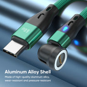 ENKAY PD60W Type-C to Type-C / 8 Pin / Micro USB Magnetic 540 Degrees Rotating Fast Charging Cable, Length:1m(Black)