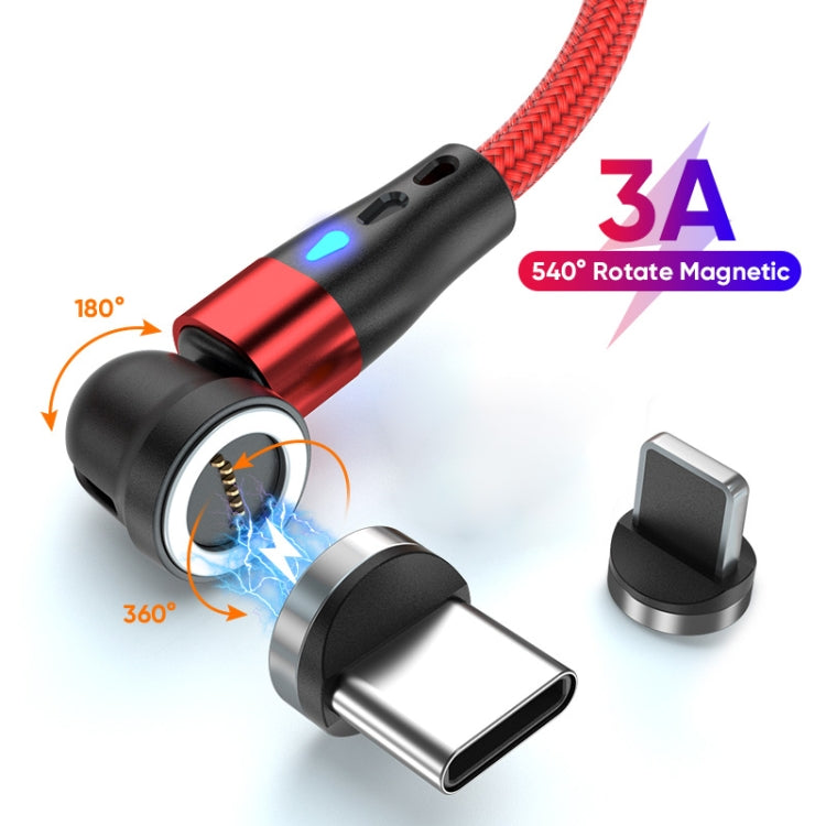 ENKAY 3A USB to Type-C / 8 Pin Magnetic 540 Degrees Rotating Fast Charging Cable, Length:2m(Red)