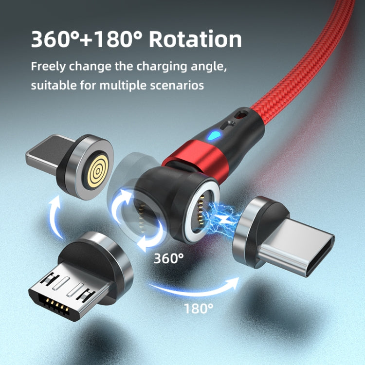 ENKAY 3A USB to Type-C / 8 Pin Magnetic 540 Degrees Rotating Fast Charging Cable, Length:2m(Black)